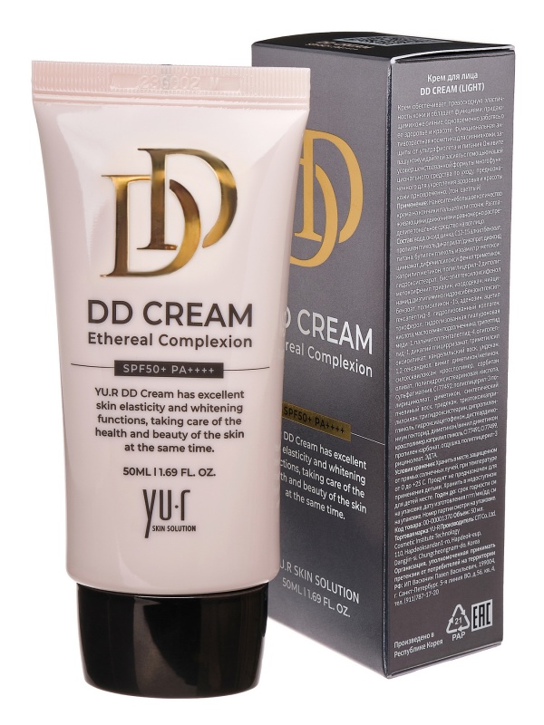 Yu.r DD Cream (Light) Корректирующий DD-крем для лица SPF50+, PA++++, 50 мл