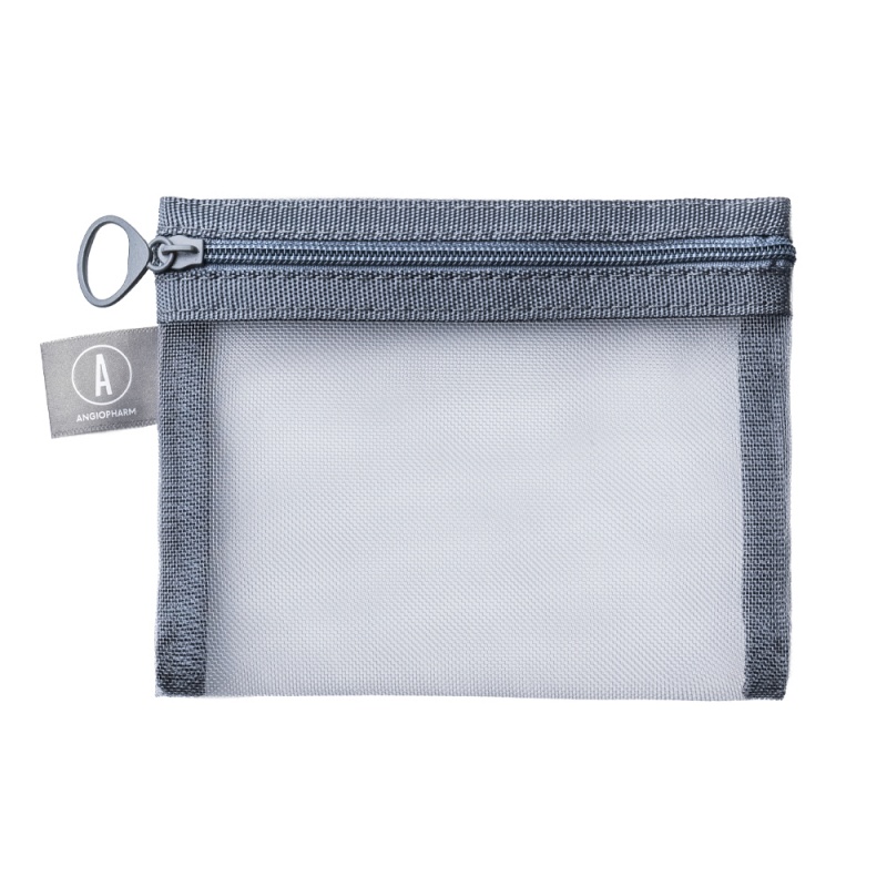 Косметичка-сеточка серая, 13х10 см